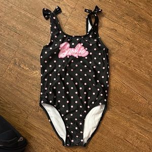Barbie Black and Pink Polka Dot One Piece Bathing Suit